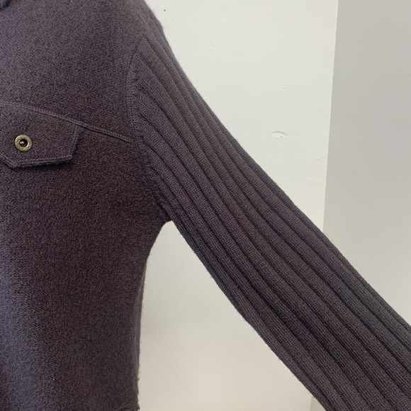 IE Relaxed Wool Button Up‎ Cardigan Chocolate Brown Woman Large Made Australia - Picture 4 of 9